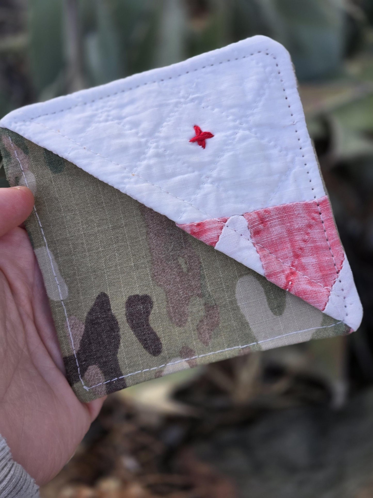 One Antique Quilt bookmark & One Leather Heart Prayer Pocket