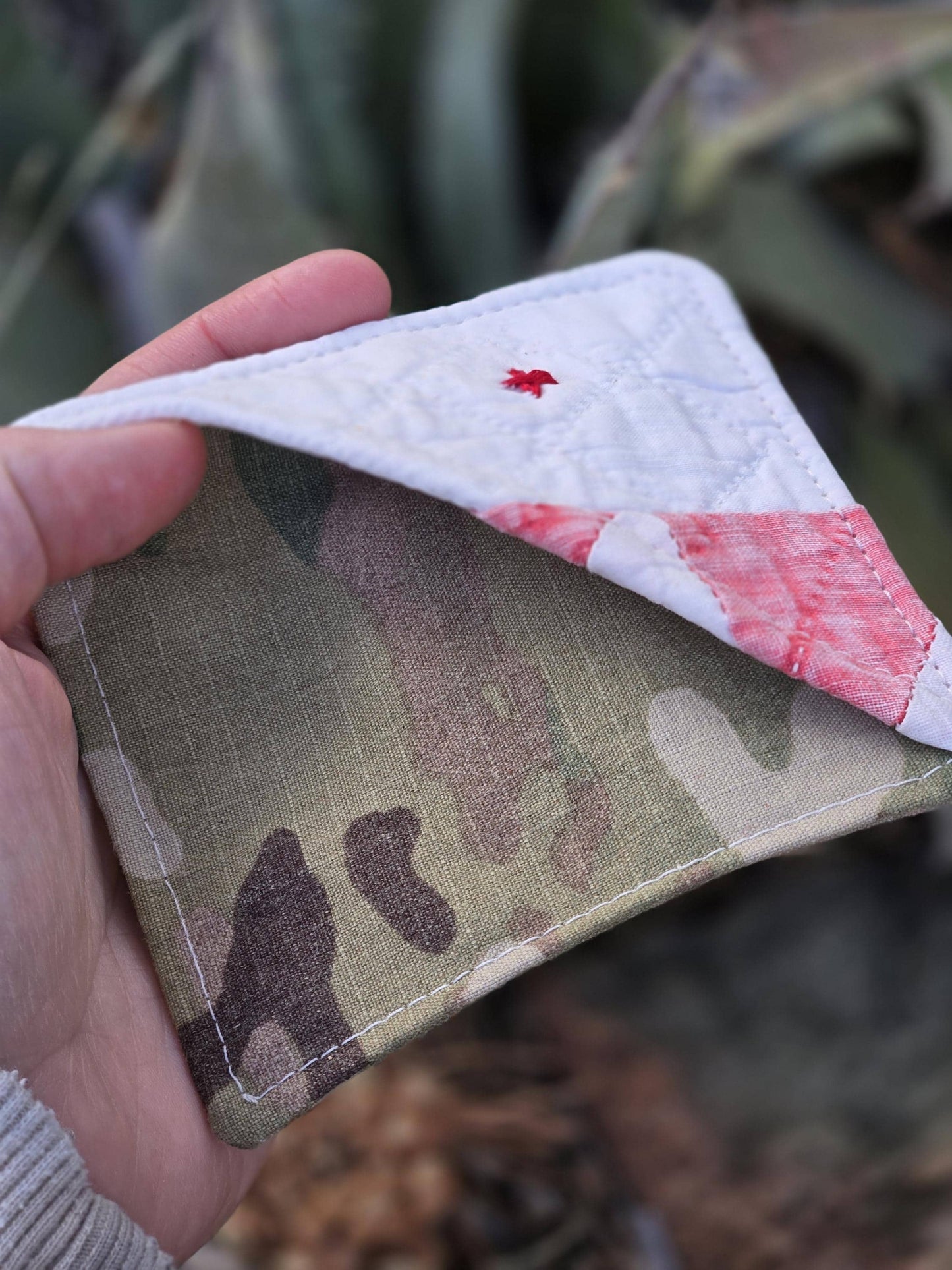 One Antique Quilt bookmark & One Leather Heart Prayer Pocket