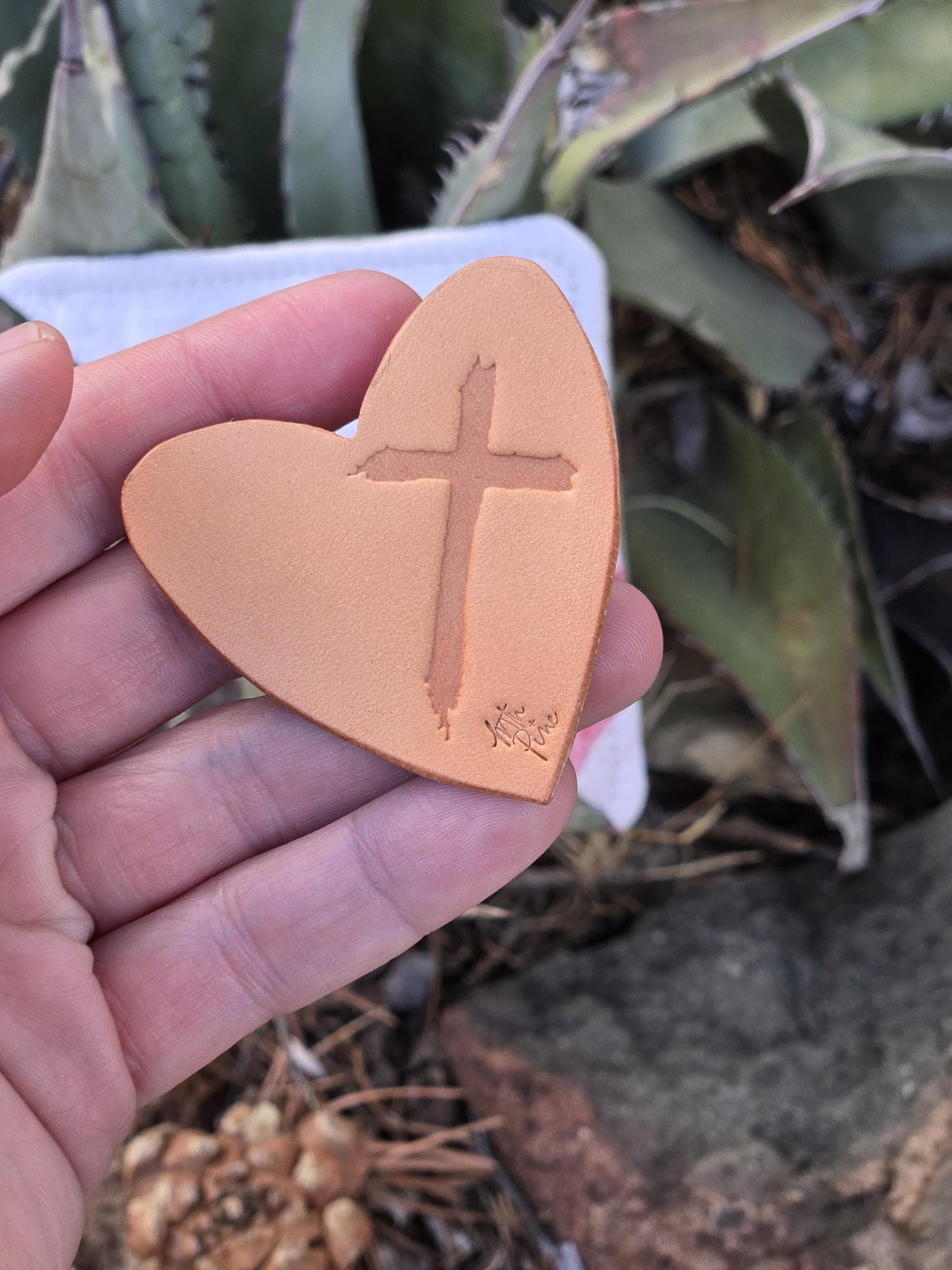 One Antique Quilt bookmark & One Leather Heart Prayer Pocket