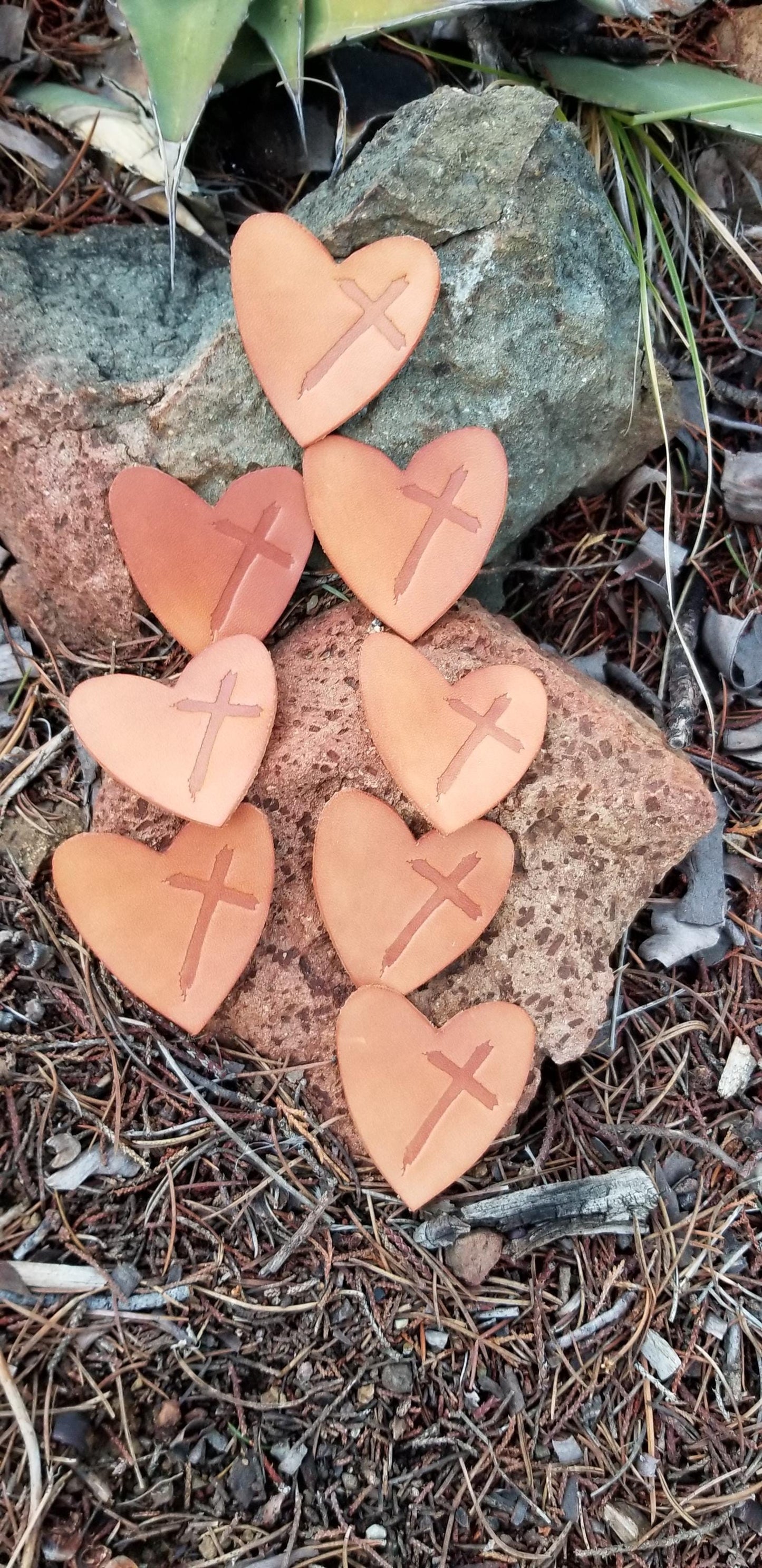Leather Heart Prayer Pockets
