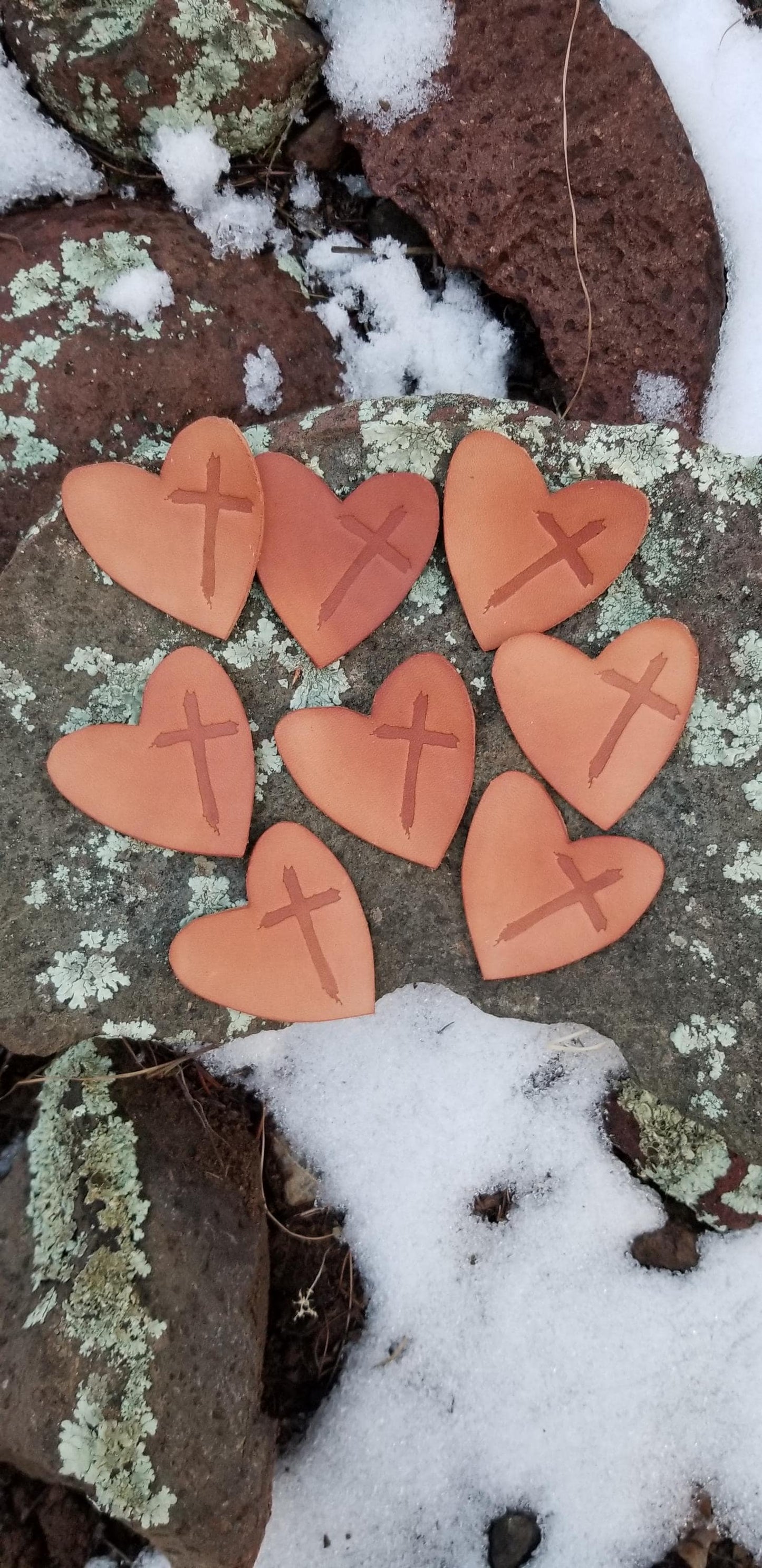 Leather Heart Prayer Pockets